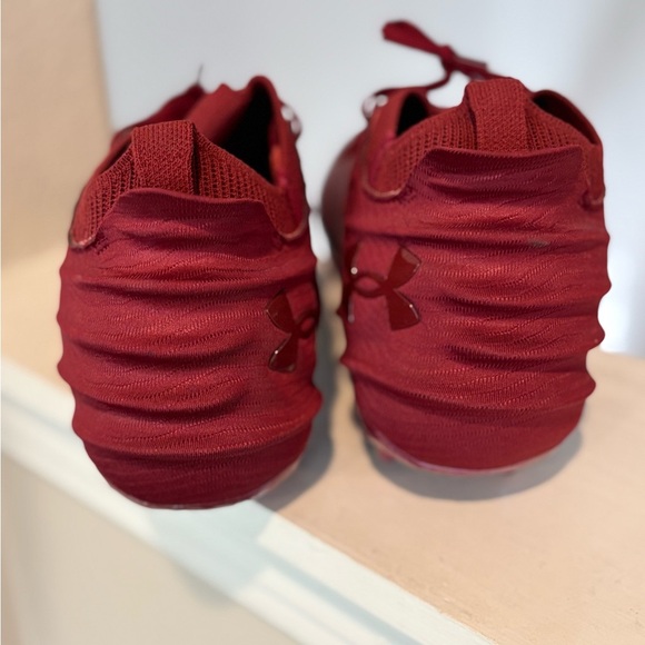 Under Armour Blur Smoke 2.0 MC Suede Mens Size 14 Football Cleats Maroon NEW - Picture 6 of 9